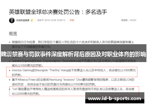 魏震禁赛与罚款事件深度解析背后原因及对职业体育的影响 魏震禁赛与罚款事件深度解析背后原因及对职业体育的影响